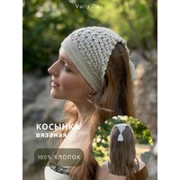 Вязаная Косынка ручной работы (беж)